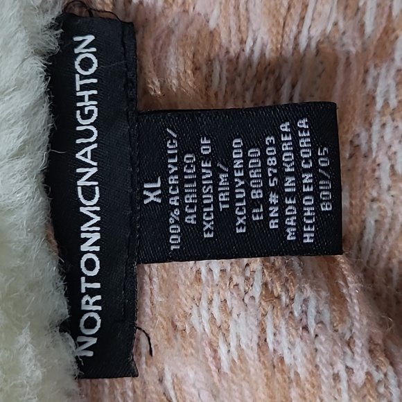 Norton Mcnaughton Snowflake Sweater with Furry Collar  XL - Picture 5 of 6